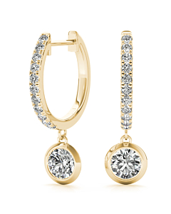 5/8 ct. tw. Round Bezel Dangle Huggie