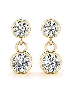 1/2 ct. tw. Bezel Dangle Earrings