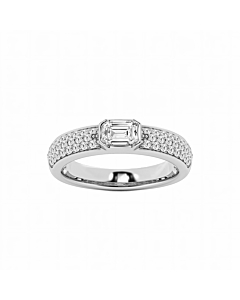 Emerald Bezel Set Pave Fashion Band