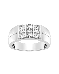 1 1/4 ct. tw. Round Men's Triple Row Channel Set Wedding Band
