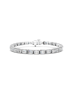 10 ct. tw. East West Emerald 7 inch Tennis Bracelet in 14kt White Gold