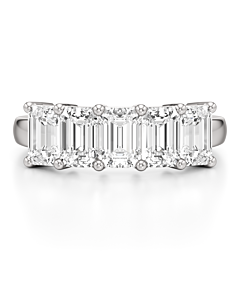 3 ct. tw. Emerald Five-Stone Band in 14k White Gold