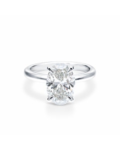 3 ct. Oval Lab Grown Diamond Solitaire Engagement Ring in 14k White Gold