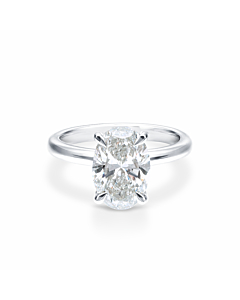3 ct. Oval Diamond Solitaire Ring in 14k White Gold
