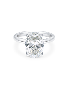 4 ct. Oval Lab Grown Diamond Solitaire Engagement Ring in 14k White Gold