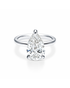 4 ct. Pear Diamond Solitaire Ring in 14k White Gold