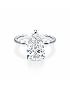 4 ct. Pear Lab Grown Diamond Solitaire Engagement Ring in 14k White Gold