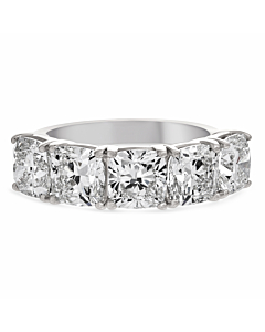 5 ct. tw. Cushion Five-Stone Band in 14K White Gold