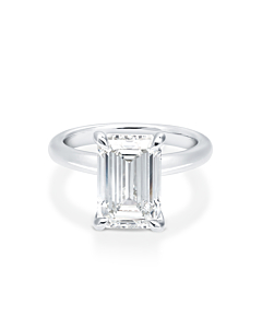 5 ct. Emerald Diamond Solitaire Ring in 14k White Gold