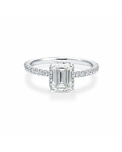 1 1/3 ct. tw. Emerald Halo Ring in 14k White Gold