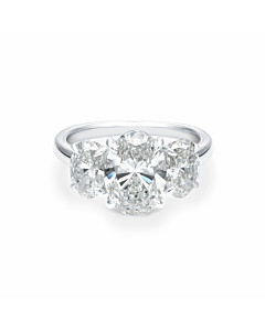 2 1/2 ct. tw. Oval 3 Stone Ring in 14k White Gold