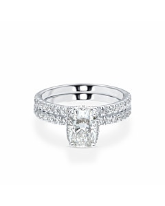 2 ct. tw. Elongated Cushion Halo Bridal set in 14k White Gold