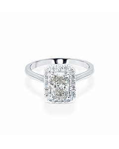 1 1/2 ct. tw. Radiant Solitaire Halo Ring in 14k White Gold