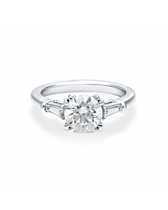 1 1/2 ct. Round 3 Stone Baguette Ring in 14k White Gold