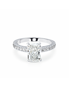 2 1/2 ct. tw. Radiant Cathedral Ring in 14k White Gold