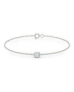 Single Oval Bezel Station Bracelet