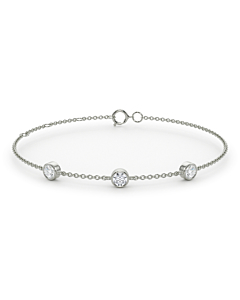 Three Stone Round Bezel Station Bracelet