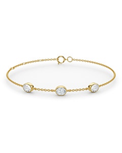 Three Stone Oval Bezel Station Bracelet