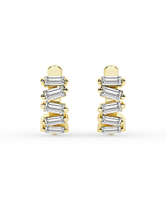 1/2 ct. tw. Baguette Hoop Earring in 14K Yellow Gold