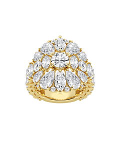 Multi-Shape Blooming Flower Cocktail Fashion Ring