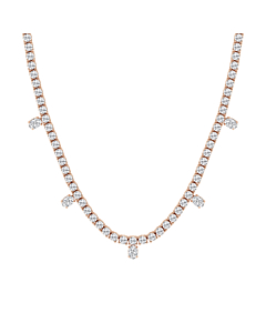 Oval Dangle Fashion Necklace With Adjustable Chain