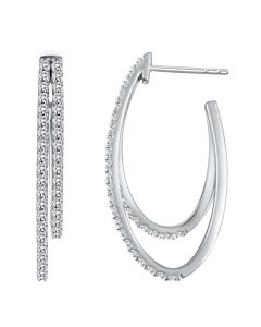 1 ct. tw. Delicate Double Hoops