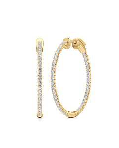 1 - 5 ct. Minimalist V Edge Inside Out Hoops
