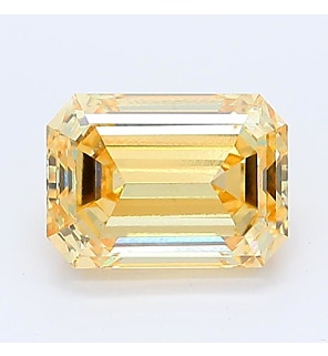 Fancy Vivid Orangey Yellow 1.88ct VS2 Emerald Lab Created Diamond