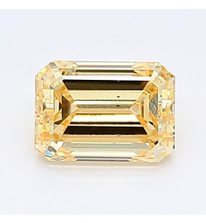 Fancy Yellow 1.11ct SI1 Emerald Lab Created Diamond