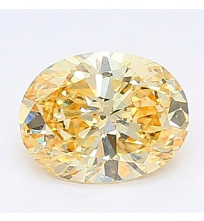 Fancy Intense Yellow 1.21ct SI1 Oval Lab Created Diamond