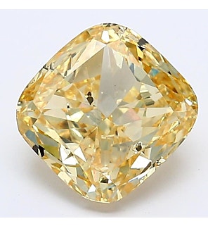 Fancy Deep Yellow 2.03ct SI1 Cushion Lab Created Diamond