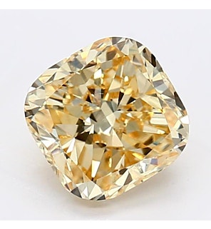 Fancy Intense Yellow 1.93ct SI1 Cushion Lab Created Diamond