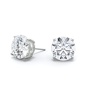 2 - 5  ct. Round 4-Prong Screw Back Studs