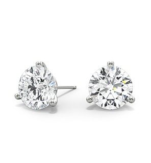 3-Prong, 14K White Gold, La Pousette Stud Setting