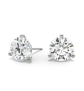 3-Prong, Platinum, La Pousette Stud Setting