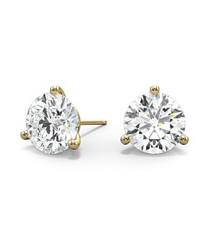 3-Prong, 14K Yellow Gold, La Pousette Stud Setting