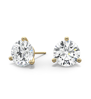 3-Prong, 18K Yellow Gold, La Pousette Stud Setting