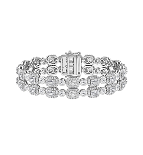 9 1/2 ct. tw. Emerald Double Row Fashion Bracelet