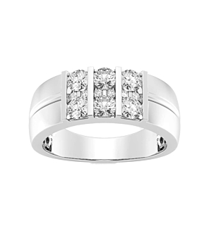 1 1/4 ct. tw. Round Men's Triple Row Channel Set Wedding Band