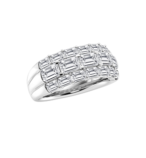 Emerald Three Row Fashion Band