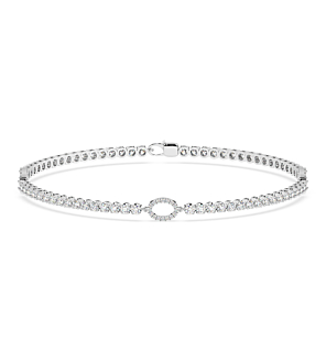 Minimalist Oval & Linear Diamond Bracelet