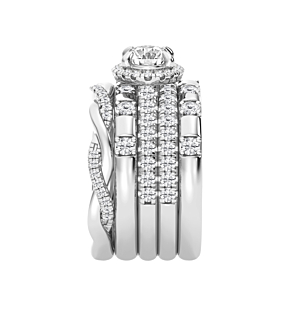 Oval East-West Halo Stackable Ring