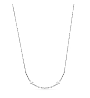 Triple Curved Diamond Necklace