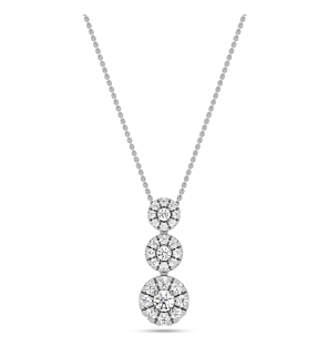 Vertical Trio Halo Pendant