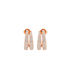 Round Double Huggie Hoop Earrings