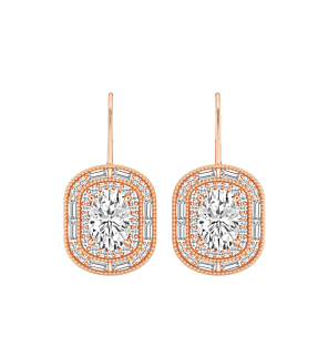 Vintage Oval Halo Earrings