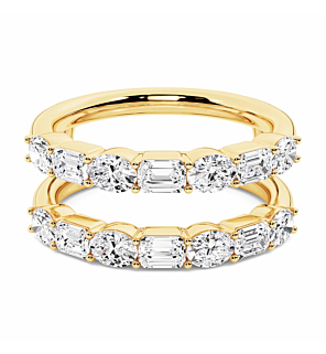 Emerald Oval Shared Prong Enhancer