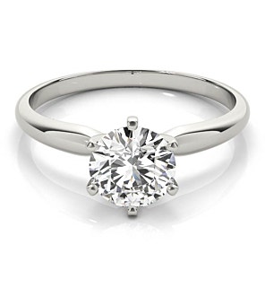 1.23 ct. tw. Round, H, VS1, Size 8 Clover Ring 14K White Gold