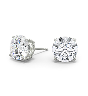 4-Prong, 18K White Gold, Friction / Standard Stud Setting