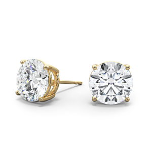 4-Prong, 18K Yellow Gold, Friction / Standard Stud Setting